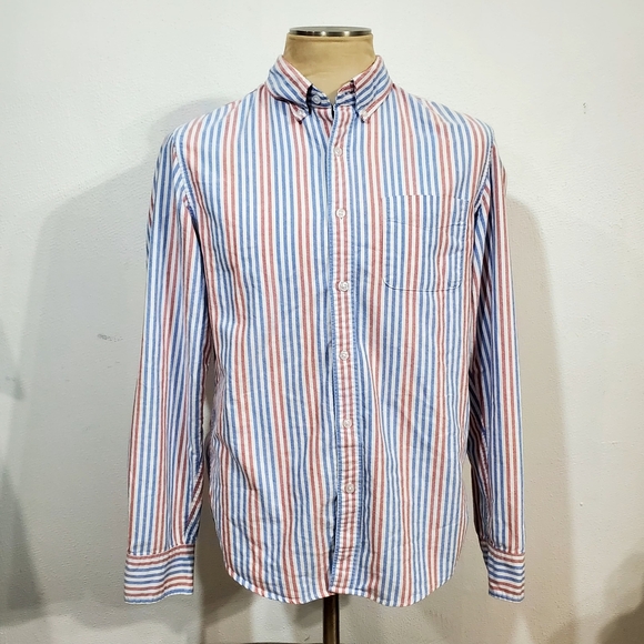 Other - J CREW Striped Blue and Red Men's Shirt